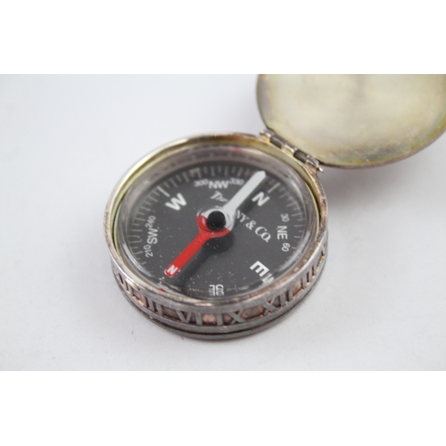 367 - TIFFANY & CO. 2004 .925 Sterling Silver Novelty 'Atlas' Pocket Compass (34g)