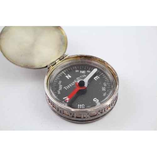 367 - TIFFANY & CO. 2004 .925 Sterling Silver Novelty 'Atlas' Pocket Compass (34g)
