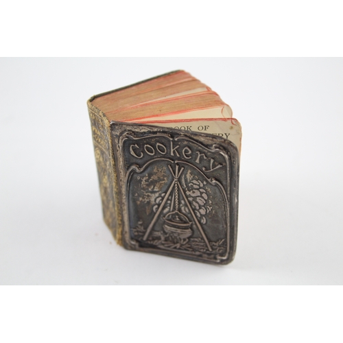 373 - Antique Edwardian 1906 Chester Sterling Silver Covered Miniature Cookbook 38g