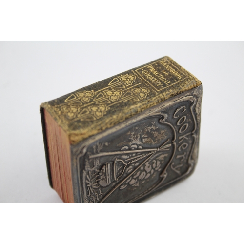 373 - Antique Edwardian 1906 Chester Sterling Silver Covered Miniature Cookbook 38g