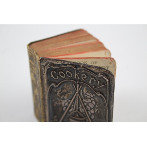373 - Antique Edwardian 1906 Chester Sterling Silver Covered Miniature Cookbook 38g