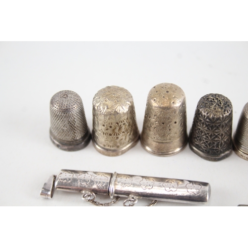 375 - 10 x Antique / Vintage Hallmarked .925 Sterling Silver Ladies Haberdashery (50g)