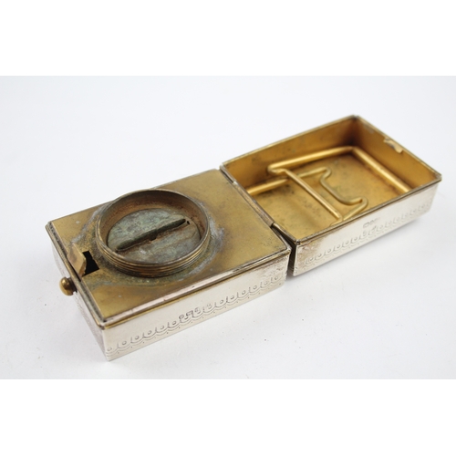 376 - Vintage Hallmarked 1933 London Sterling Silver Travel Oil Burner / Lighter 207g