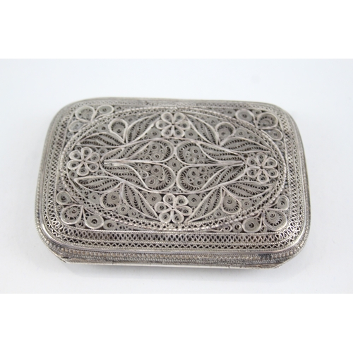 380 - Antique / Vintage .950 Silver Filigree Ladies Cigarette Case (81g)
