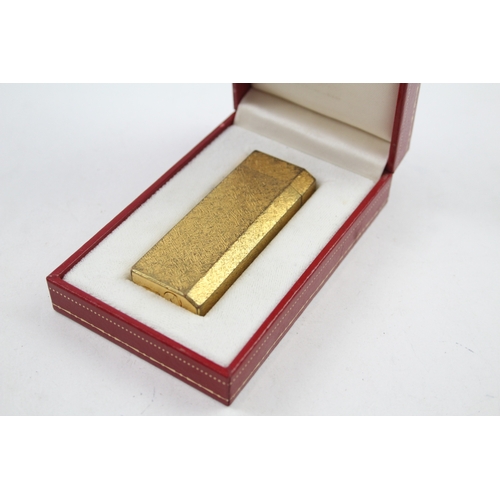 389 - Must De CARTIER Gold Plated Cigarette Lighter In Original Box