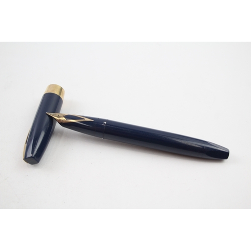 539 - Vintage Sheaffer PFM Pen For Men Navy Fountain Pen w/ 14ct Gold Nib WRITING