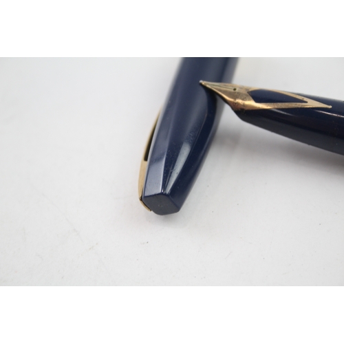 539 - Vintage Sheaffer PFM Pen For Men Navy Fountain Pen w/ 14ct Gold Nib WRITING