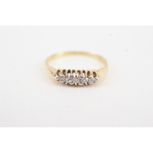 81 - 18ct gold old cut diamond five stone ring (2.8g) Size  Q