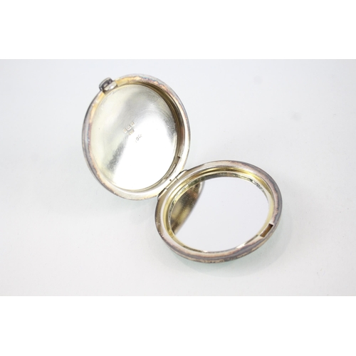 362 - Vintage ART DECO 1930 Birmingham Sterling Silver Guilloche Enamel Compact 58g