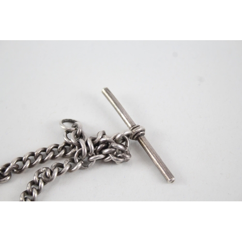 368 - Antique 1924 Birmingham Sterling Silver Vesta w/ Sterling Albert Chain 48g