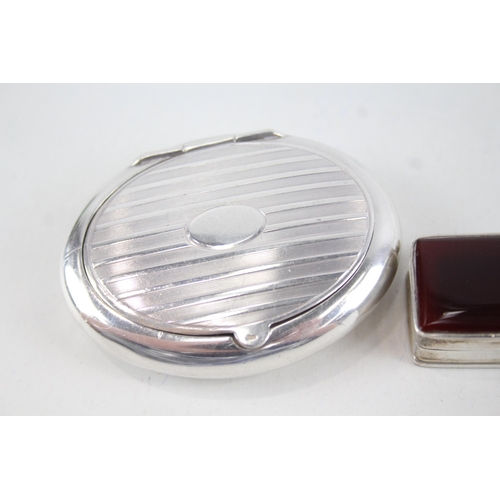 382 - 5 x Antique / Vintage .935 & .925 Sterling Silver Pill / Trinket Boxes (59g)