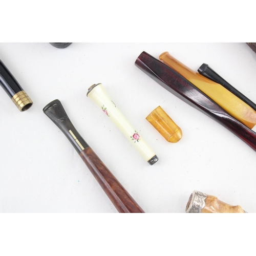 386 - Cheroot Cigarette Cigar Job Lot Vintage / Antique Amber Phenolic Resin Etc