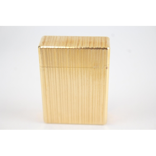 390 - Vintage S.T DUPONT Paris Gold Plated Cigarette Lighter Original Box EB7462