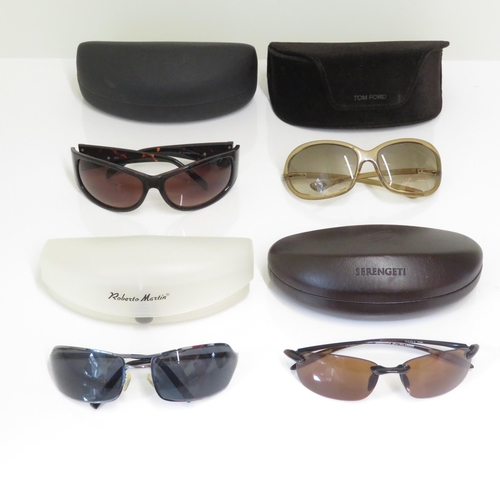 477 - 4 x Designer Sunglasses including Bruce Oldfield / Tom Ford / Roberto Martin / Serengeti - All with ... 