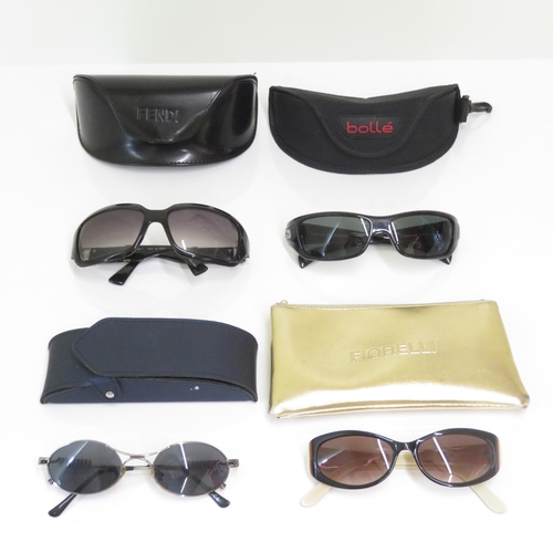 480 - 4 x Designer Sunglasses including Fendi / Bolle / Jeff Banks / Fiorelli  - All with Cases