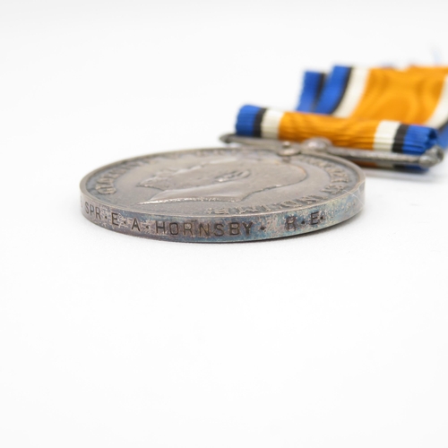 393 - Boxed WWI medal pair named WR 200688 Spr. E. A. Hornsby R.E. 40