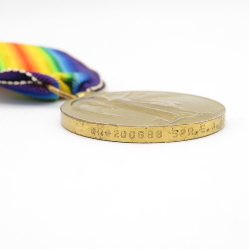 393 - Boxed WWI medal pair named WR 200688 Spr. E. A. Hornsby R.E. 40