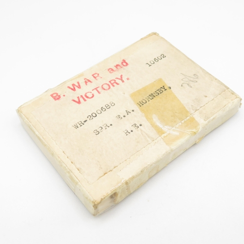 393 - Boxed WWI medal pair named WR 200688 Spr. E. A. Hornsby R.E. 40