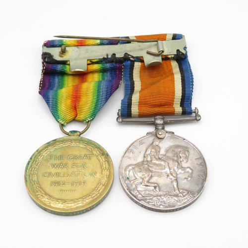 394 - Mounted WWI Medal pair named 76383 Pte. Z. Latner Northumberland Fusiliers