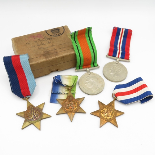 397 - WWII Boxed Navy medal group inc. Atlantic-France and Germany start etc.