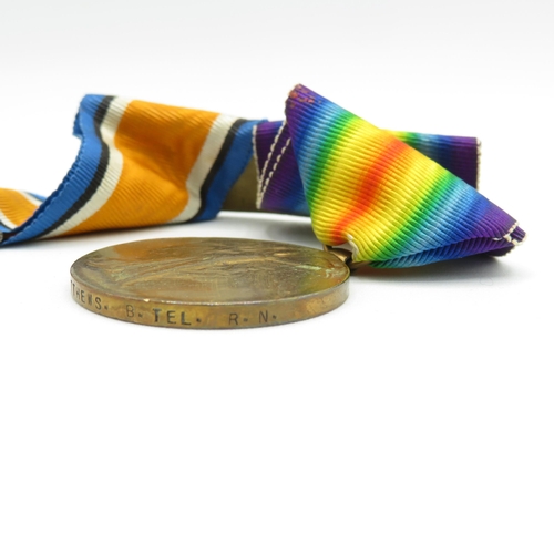 401 - WWI Medal Pair named J 70784 S.W.C. Matthews B. Tel R.N.