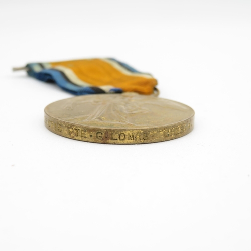 404 - WWI medal pair named 265715 Pte. G. Lomas Cheshire Regt.
