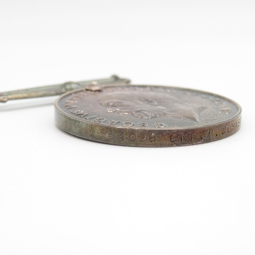 409 - WWI medal pair and sterling silver Auricula Society medal etc.  WWI Pair names 944096 Gnr. D. Johnso... 