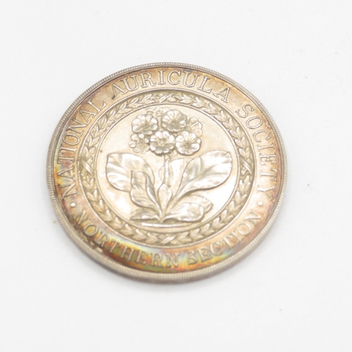 409 - WWI medal pair and sterling silver Auricula Society medal etc.  WWI Pair names 944096 Gnr. D. Johnso... 