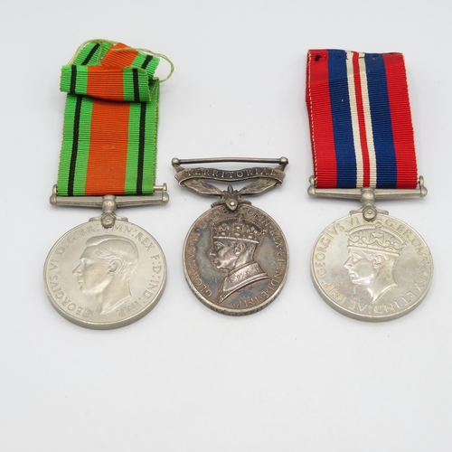 414 - WWII Territorial medal group inc. France and Germany star etc Territorial named 911659 Gnr. J. 40