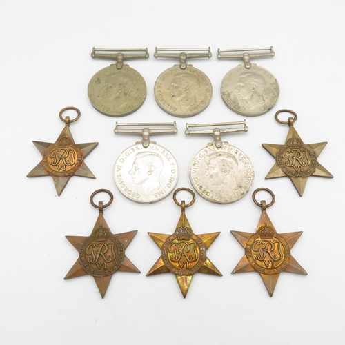 419 - 10 x WWII medals incl.  Italy, Africa and Germany stars
