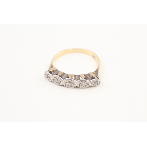 248 - 18ct gold old cut diamond five stone ring (2.2g) Size  K