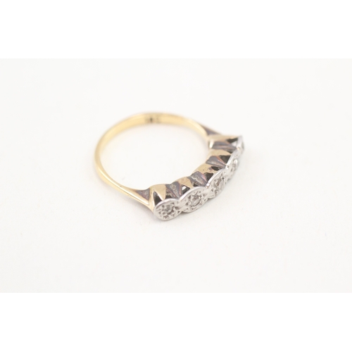 248 - 18ct gold old cut diamond five stone ring (2.2g) Size  K