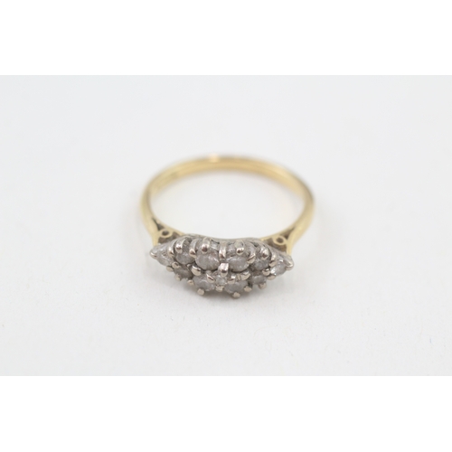 250 - 18ct gold diamond cluster ring (2.6g) Size  K 1/2