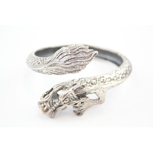 316 - Silver dragon wrap bangle (51g)