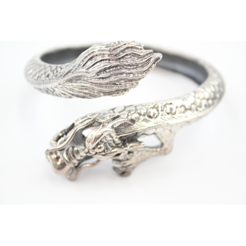 316 - Silver dragon wrap bangle (51g)