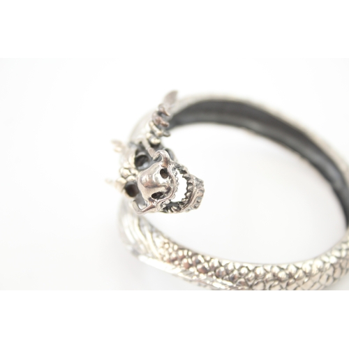 316 - Silver dragon wrap bangle (51g)