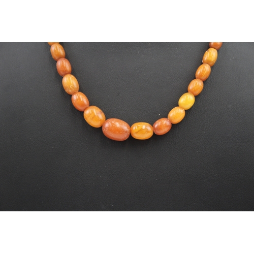 328 - Antique Amber graduated necklace with screw clasp (15g)