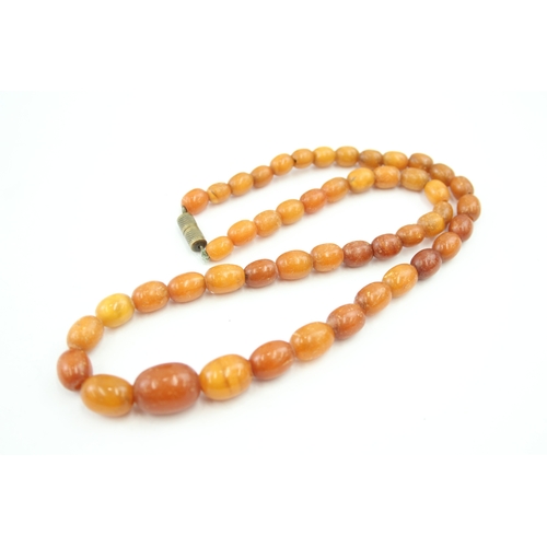 328 - Antique Amber graduated necklace with screw clasp (15g)