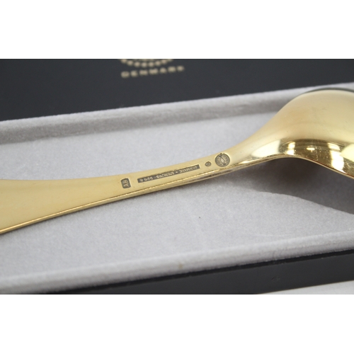 405 - Vintage GEORG JENSEN .925 Sterling Silver Gilt Collectors Spoon Boxed (43g)