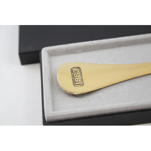 405 - Vintage GEORG JENSEN .925 Sterling Silver Gilt Collectors Spoon Boxed (43g)