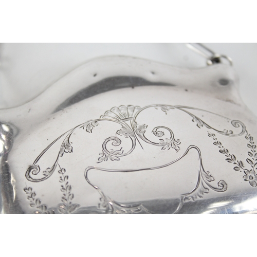 408 - Antique Hallmarked 1918 Birmingham Sterling Silver Ladies Coin Purse / Bag (87g)