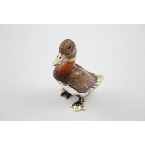 419 - 2009 London Sterling Silver Novelty Duck Enamelled Ornament (31g)