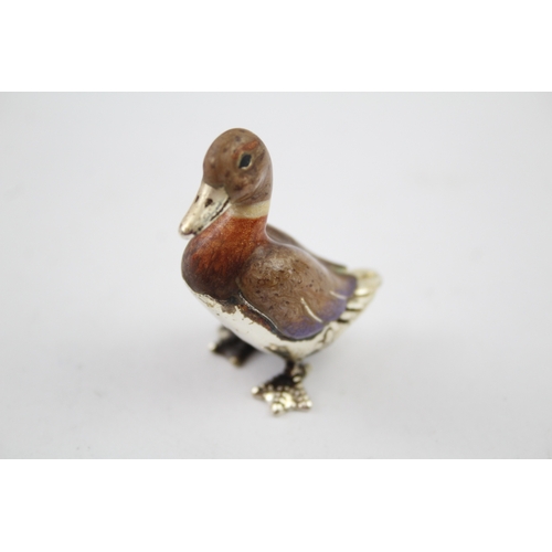 419 - 2009 London Sterling Silver Novelty Duck Enamelled Ornament (31g)