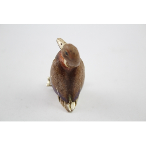 419 - 2009 London Sterling Silver Novelty Duck Enamelled Ornament (31g)