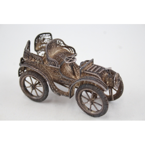 420 - Vintage .950 Silver Filigree Novelty Car Ornament (45g)