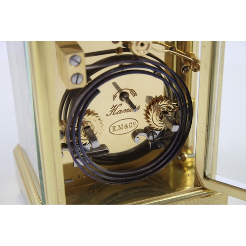 427 - E.M & Co. French Repeater Gilt Brass Carriage Clock