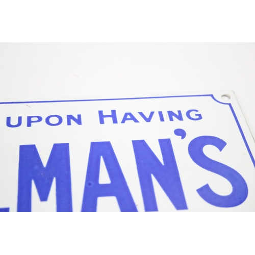 434 - Vintage COLMAN'S Starch Blue & White Enamel Advertising Sign