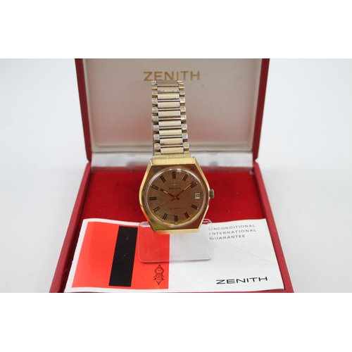 513 - Men's Zenith Gold Tone Watch Automatic Working