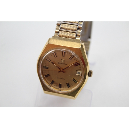 513 - Men's Zenith Gold Tone Watch Automatic Working