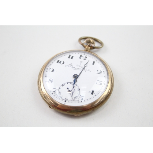 520 - Men's Thos Russell & Sons Open Face Rolled Gold Pocket Watch Hand-Wind Working